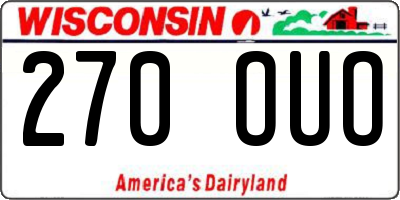 WI license plate 270OUO