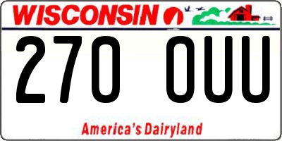 WI license plate 270OUU