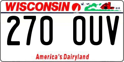 WI license plate 270OUV