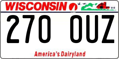 WI license plate 270OUZ