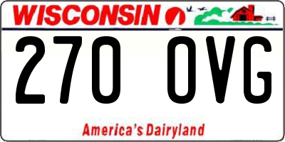 WI license plate 270OVG