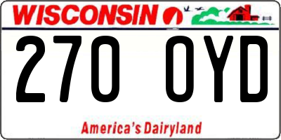 WI license plate 270OYD
