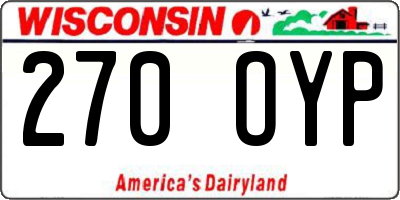 WI license plate 270OYP