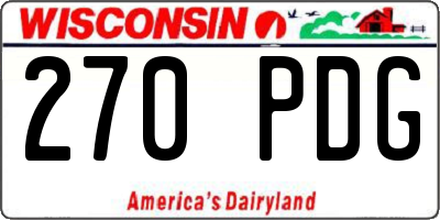 WI license plate 270PDG