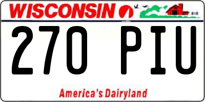 WI license plate 270PIU
