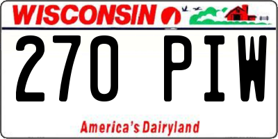 WI license plate 270PIW