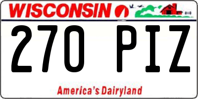 WI license plate 270PIZ