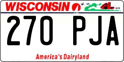 WI license plate 270PJA