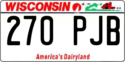 WI license plate 270PJB