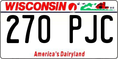 WI license plate 270PJC