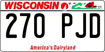 WI license plate 270PJD