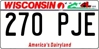 WI license plate 270PJE