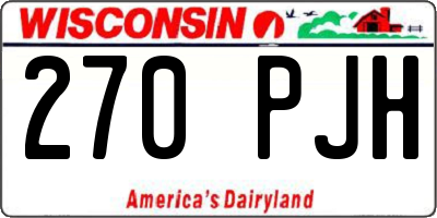 WI license plate 270PJH