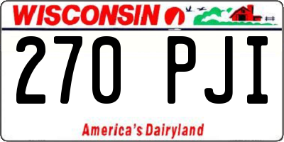 WI license plate 270PJI