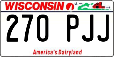 WI license plate 270PJJ