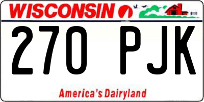 WI license plate 270PJK