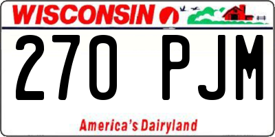 WI license plate 270PJM