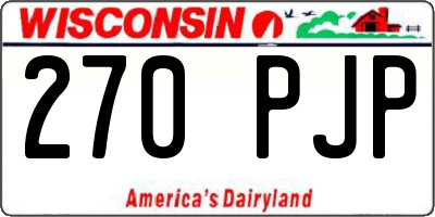 WI license plate 270PJP