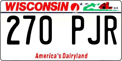 WI license plate 270PJR