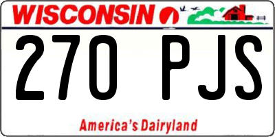 WI license plate 270PJS