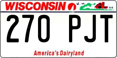 WI license plate 270PJT
