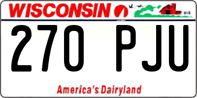 WI license plate 270PJU