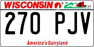 WI license plate 270PJV