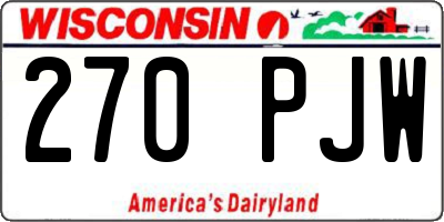 WI license plate 270PJW