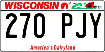 WI license plate 270PJY