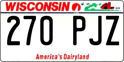 WI license plate 270PJZ