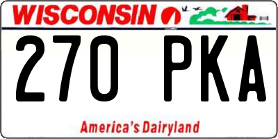 WI license plate 270PKA