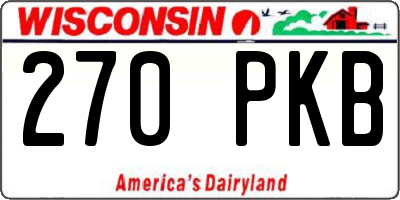 WI license plate 270PKB