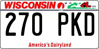 WI license plate 270PKD