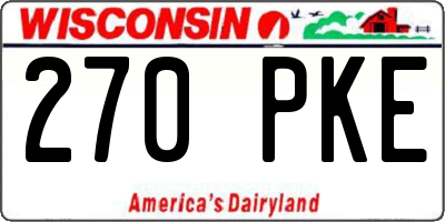 WI license plate 270PKE