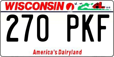 WI license plate 270PKF
