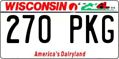 WI license plate 270PKG