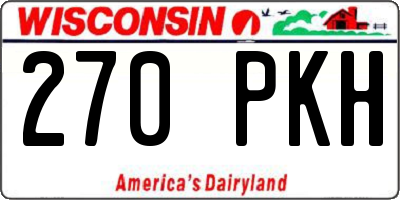 WI license plate 270PKH