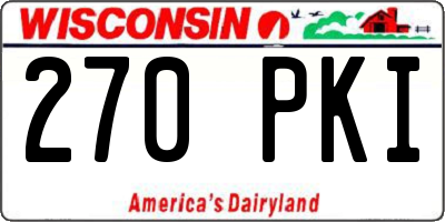 WI license plate 270PKI