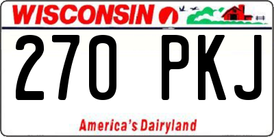 WI license plate 270PKJ