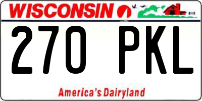 WI license plate 270PKL