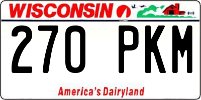 WI license plate 270PKM