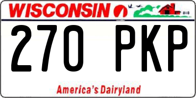 WI license plate 270PKP