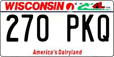 WI license plate 270PKQ