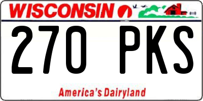 WI license plate 270PKS