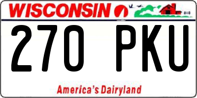 WI license plate 270PKU