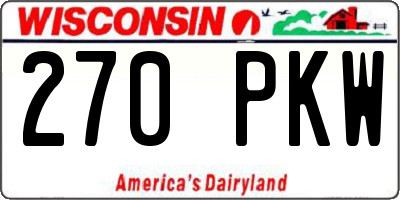 WI license plate 270PKW