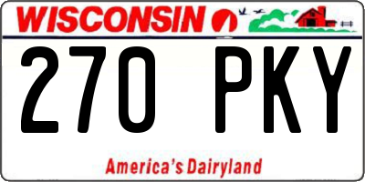 WI license plate 270PKY