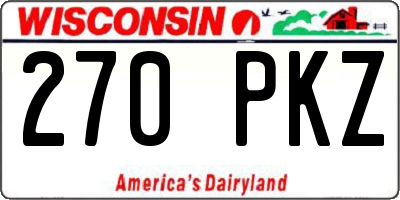 WI license plate 270PKZ