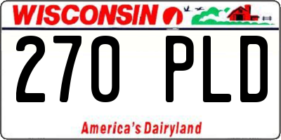 WI license plate 270PLD