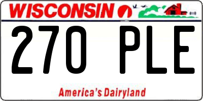 WI license plate 270PLE